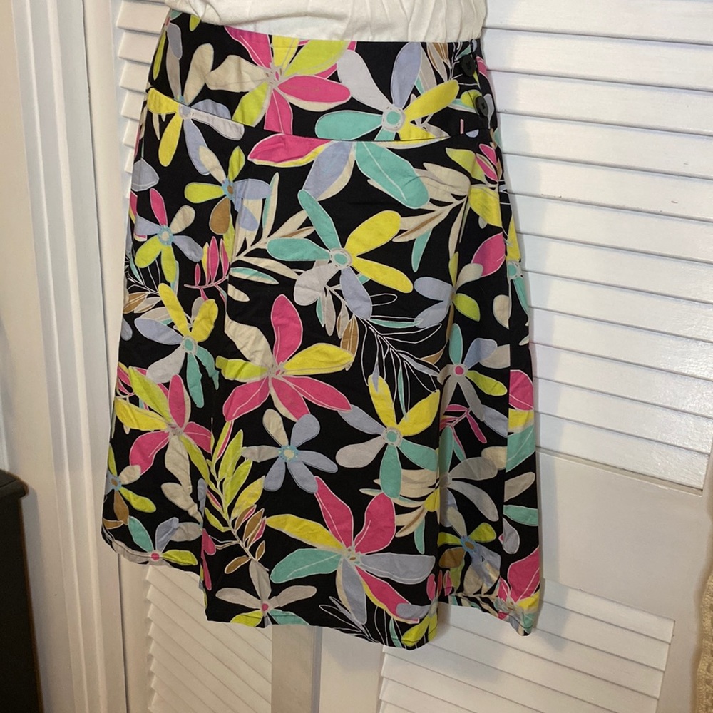 Rafaella cotton blend a-line floral skirt